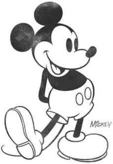 Disney Mickey Mouse Classic Kick Zwart/Wit T-shirt - Wit - L
