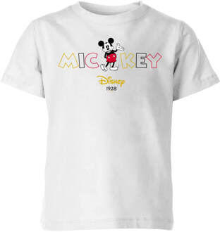 Disney Mickey Mouse Disney Wording kinder t-shirt - Wit - 122/128 (7-8 jaar)
