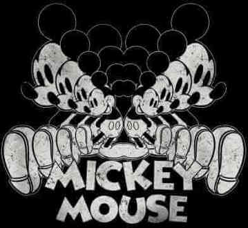 Disney Mickey Mouse Gespiegeld T-shirt - Zwart - 3XL
