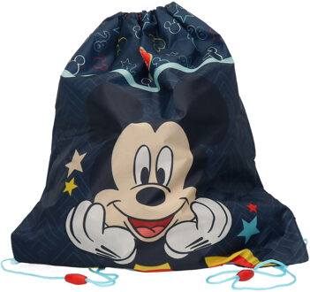 Disney Mickey Mouse gymtas/rugzak/rugtas voor kinderen - blauw - polyester - 44 x 37 cm - Gymtasje - zwemtasje