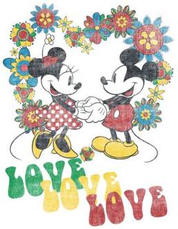 Disney Mickey Mouse Love Dames T-shirt - Wit - S