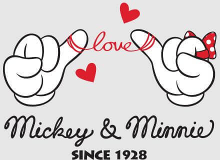 Disney Mickey Mouse Love Hands Dames T-shirt - Grijs - 4XL