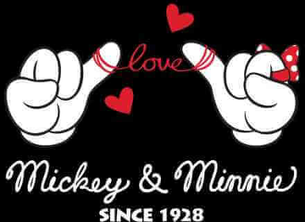 Disney Mickey Mouse Love Hands T-shirt - Zwart - 3XL