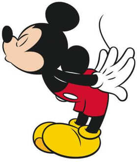 Disney Mickey Mouse Mickey Split Kiss Hoodie - White - L - Wit