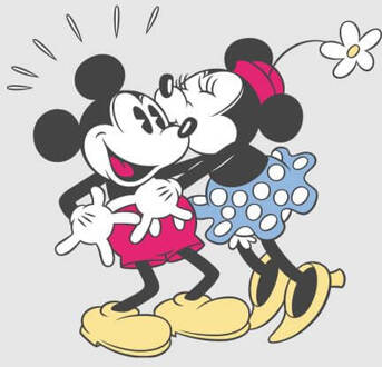 Disney Mickey Mouse Minnie Kiss Dames T-shirt - Grijs - L