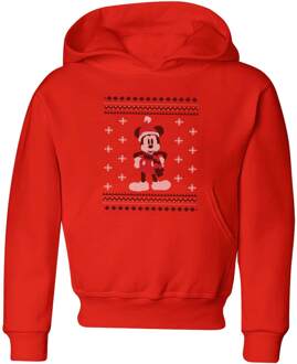 Disney Mickey Mouse Scarf kinder kerst hoodie - Rood - 110/116 (5-6 jaar)