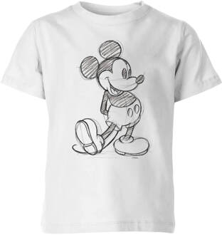 Disney Mickey Mouse Sketch kinder t-shirt - Wit - 110/116 (5-6 jaar)