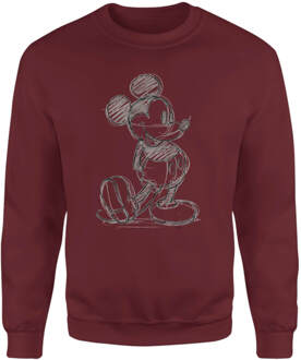 Disney Mickey Mouse Sketch Sweatshirt - Burgundy - L - Burgundy