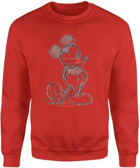 Disney Mickey Mouse Sketch Sweatshirt - Red - XXL - Rood