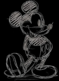 Disney Mickey Mouse Sketch Women's T-Shirt - Black - 3XL - Zwart