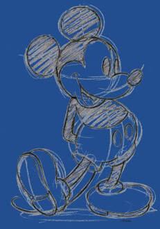 Disney Mickey Mouse Sketch Women's T-Shirt - Blue - XS - Blue