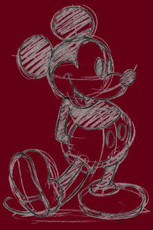 Disney Mickey Mouse Sketch Women's T-Shirt - Burgundy - M - Burgundy