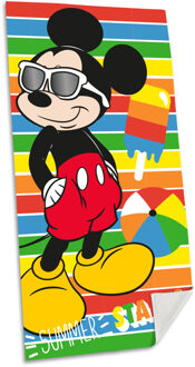 Disney Mickey Mouse strand/badlaken - 70 x 140 cm - katoen - voor kinderen - Strandlakens Multikleur