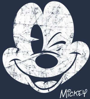Disney Mickey Mouse Worn Face Hoodie - Navy - M - Navy blauw