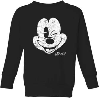 Disney Mickey Mouse Worn Face Kids' Sweatshirt - Black - 110/116 (5-6 jaar) - Zwart