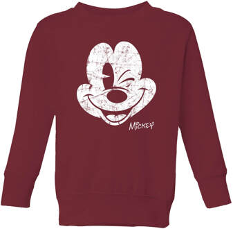 Disney Mickey Mouse Worn Face Kids' Sweatshirt - Burgundy - 110/116 (5-6 jaar) - Burgundy