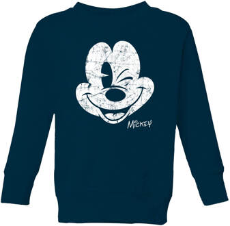 Disney Mickey Mouse Worn Face Kids' Sweatshirt - Navy - 134/140 (9-10 jaar) - Navy blauw - L