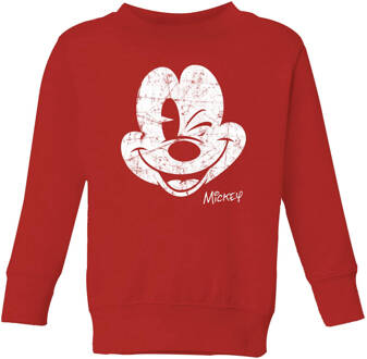 Disney Mickey Mouse Worn Face Kids' Sweatshirt - Red - 134/140 (9-10 jaar) - Rood - L