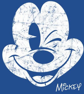 Disney Mickey Mouse Worn Face Women's T-Shirt - Blue - L - Blue