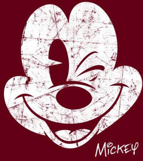 Disney Mickey Mouse Worn Face Women's T-Shirt - Burgundy - L - Burgundy