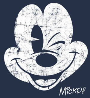 Disney Mickey Mouse Worn Face Women's T-Shirt - Navy - L - Navy blauw