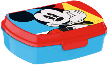 Disney Mickey MouseA broodtrommel/lunchbox voor kinderen - blauw - kunststof - 20 x 10 cm - Lunchboxen