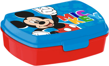 Disney Mickey MouseA broodtrommel/lunchbox voor kinderen - rood/blauw - kunststof - 20 x 10 cm - Lunchboxen