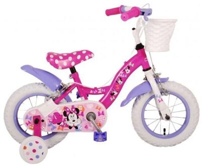 Disney Minnie Cutest Ever! Kinderfiets - Meisjes - 12 inch - Roze - Twee handremmen Goudkleurig