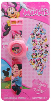 Disney Minnie Mickey 20 Figure Children's Cartoon Projection Electronic Watch Boys and Girls Kindergarten Gift Kids Watches