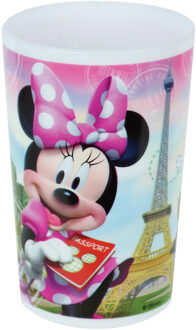 Disney Minnie Mouse beker - roze - 220 ml - kunststof - drinkbeker - kinderbeker Multi