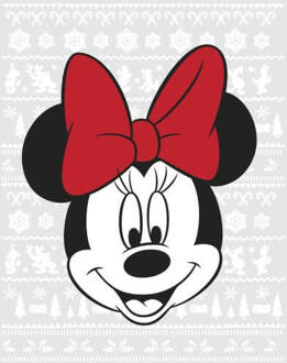 Disney Minnie Mouse Face dames kerst t-shirt - Grijs - 3XL