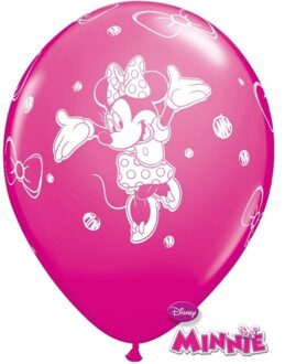 Disney Minnie Mouse kinder feestje thema ballonnen 18x stuks - Feestartikelen/versieringen