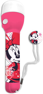 Disney Minnie Mouse kinder zaklamp/leeslamp - roze - kunststof - 16 x 4 cm