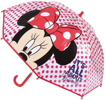 Disney Minnie Mouse - paraplu - voor kinderen - rood - D71 cm - Paraplu's Multikleur