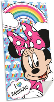 Disney Minnie Mouse strand/badlaken - 70 x 140 cm - katoen - voor kinderen - Strandlakens Multikleur