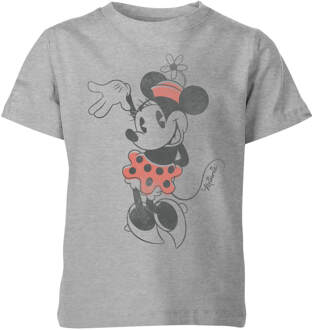 Disney Minnie Mouse Zwaaiend Kinder T-Shirt - Grijs - 134/140 (9-10 jaar) - Grijs - L