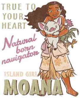 Disney Moana Natural Born Navigator T-shirt - Wit - 5XL - Wit