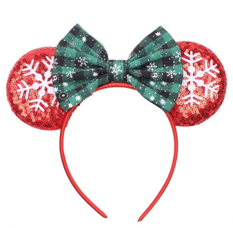 Disney Mouse Ears Hairband Dot Sequins Christmas Hair Bows DIY Hair Accessories Headband For Girls Headwear Party Boutique