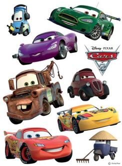 Disney Muursticker Cars Rood, Geel En Groen - 65 X 85 Cm - 600205