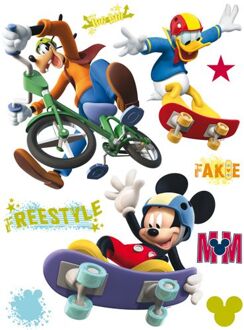 Disney Muursticker Mickey Mouse, Donald Duck & Goofy Blauw, Paars En Rood