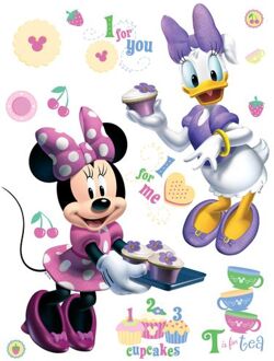 Disney Muursticker Minnie Mouse & Katrien Duck Roze En Paars - 65 X 85 Cm - 600184