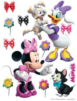 Disney Muursticker Minnie Mouse & Katrien Duck Roze, Rood En Paars - 65 X 85 Cm