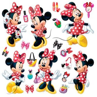 Disney Muursticker Minnie Mouse Rood En Geel - 30 X 30 Cm - 600238