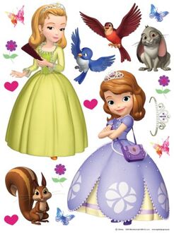 Disney Muursticker Sofia Het Prinsesje Paars, Groen En Bruin - 65 X 85 Cm - 600143