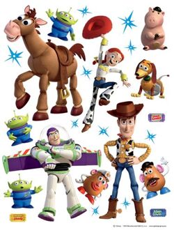 Disney Muursticker Toy Story Bruin, Wit En Paars - 65 X 85 Cm - 600139