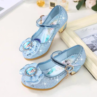 Disney new fashion high quality children girls flat shoes Frozen Aisha princess shoes crystal shoes