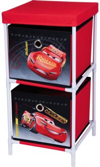 Disney opbergkast met 2 lades cars 3 zwart/rood