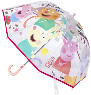 Disney Peppa Pig paraplu - transparant/roze - D71 cm - voor kinderen - Paraplu's