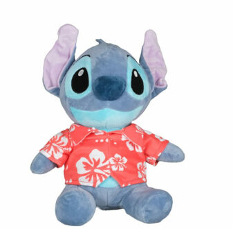 Disney pluche knuffel Stitch - Lilo and Stitch - Hawaii blouse rood - 30 cm - Bekende figuren - Knuffeldier