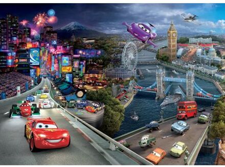 Disney Poster Cars Blauw, Rood En Paars - 160 X 110 Cm - 600649